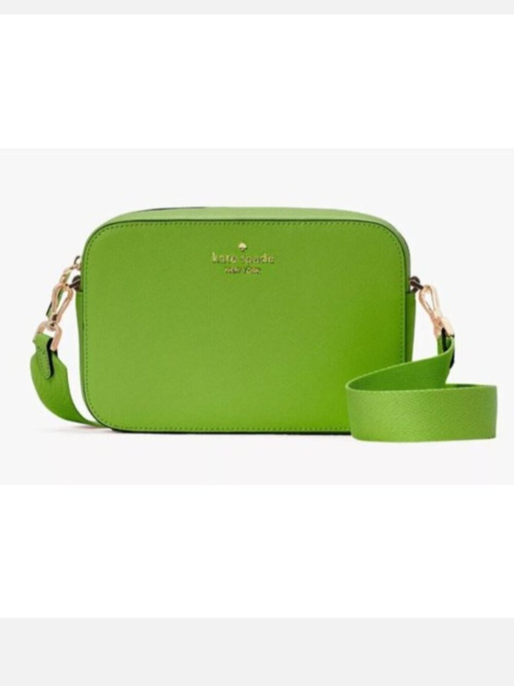 Authentic Madison Mini Camera Bag Saffiano Leather in Turtle Green